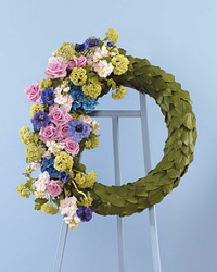 Eucalyptus Scaled Wreath with Floral Accents