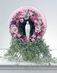 Pink Wreath with Statue