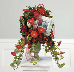 Ivy and Floral Wreath for Photo Memorial