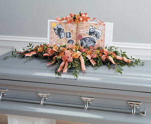 Scrapbooking Themed Full Couch Casket Spray