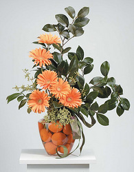 Orange Gerbera and Tangerine Vase Arrangement