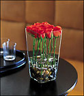 Red Roses with River Rocks