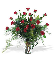 Red Rose Tribute Vase