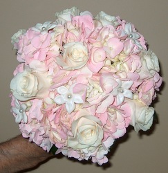 Pink Hydrangea and Ivory Roses