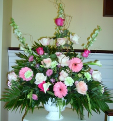 Pink and White Alter Vase