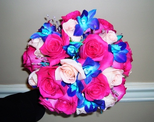 Hot pink and Teal Bouquet