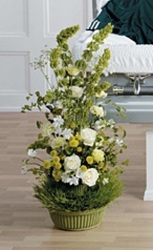 White and Green Floor Arrangement