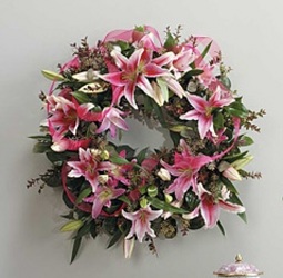 Lily and Eucalyptus Wreath