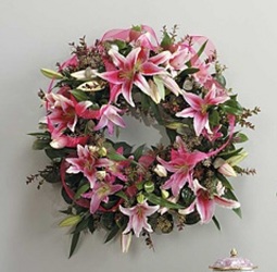 Lily and Eucalyptus Wreath 