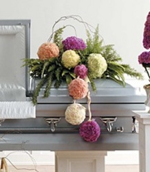 Carnation Spheres Half Couch Casket Spray Carnation Spheres Half Couch Casket Spray
