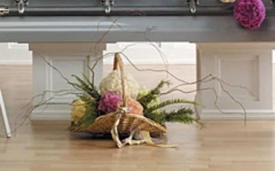 Fireside Basket with Carnation Spheres 