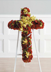 Complementary Red and Green Standing Cross