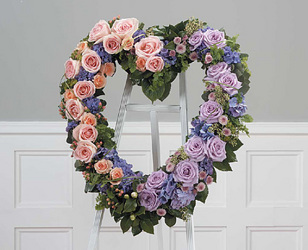 Triadic Heart in Lavender, Orange and Green