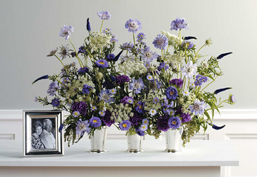 Wildflowers in Silver Urns Wildflowers in Silver Urns