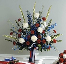 Red, White and Blue Urn Arrangement