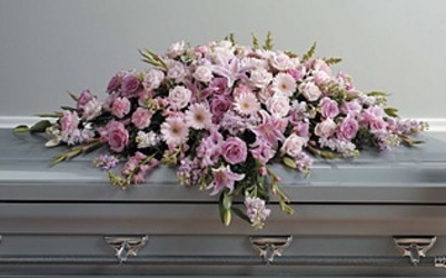 Pink Full Couch Casket Spray