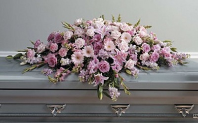 Pink Full Couch Casket Spray 