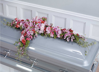 Pink and Magenta Cross Casket Spray Pink and Magenta Cross Casket Spray