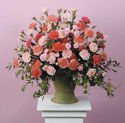 Pink and Peach Carnation Urn 