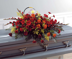 Tennis Themed Full Couch Casket Spray Tennis Themed Full Couch Casket Spray