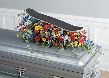 Skateboarding Themed Full Couch Casket Spray 