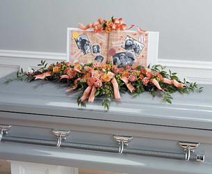 Scrapbooking Themed Full Couch Casket Spray 