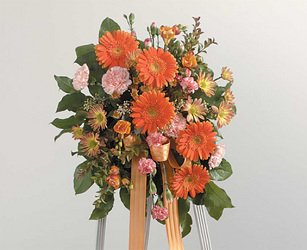 Small Peach and Orange Standing Spray Small Peach and Orange Standing Spray