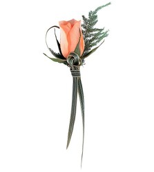 Peach Rose Boutonniere